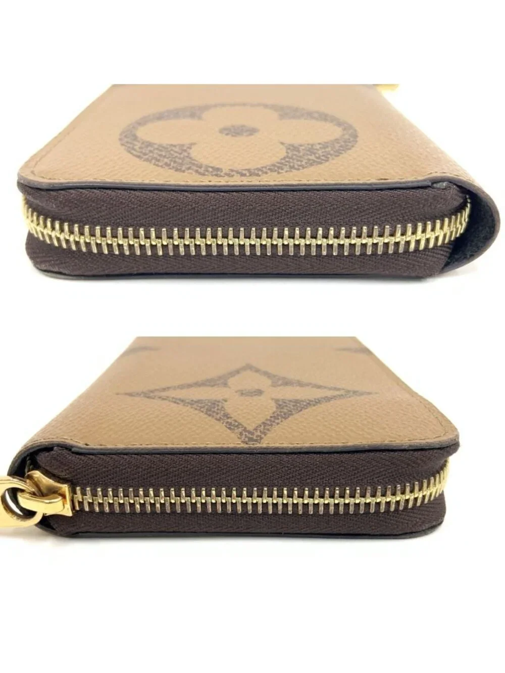 Louis Vuitton Giant Monogram Reverse Zippy Wallet Zip Around Brown